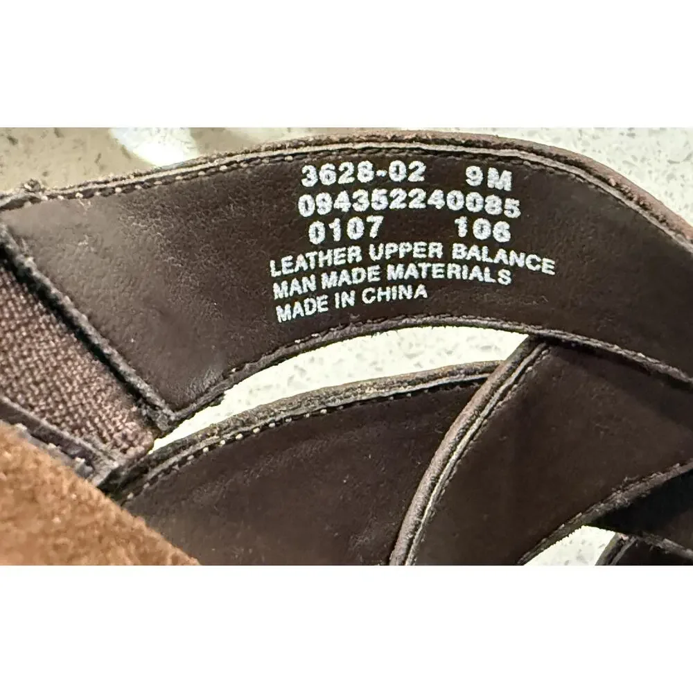Eastland Poppy Slide Sandals Women's Size 9M Brown Leather Upper Wedge Strappy - Picture 12 of 12